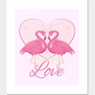 Flamingo Love Posters and Art